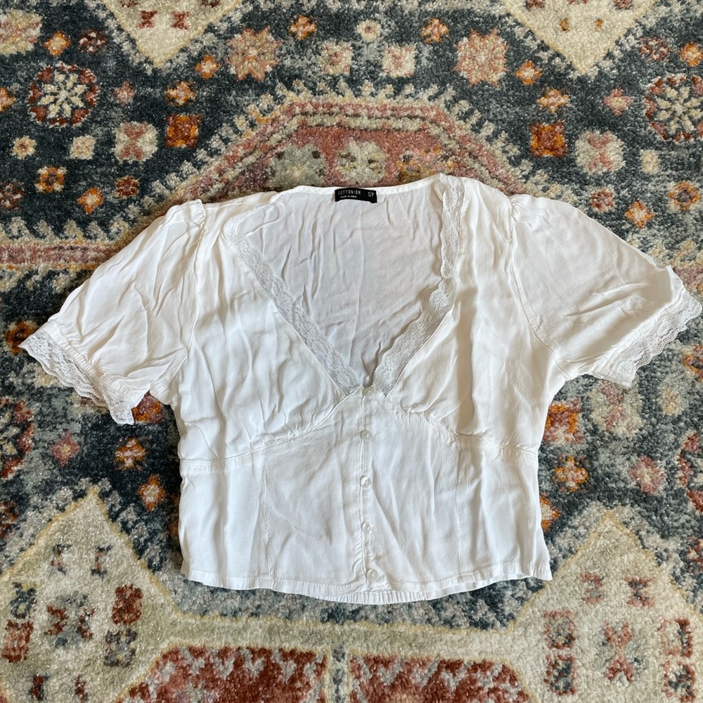 Lacey white crop top